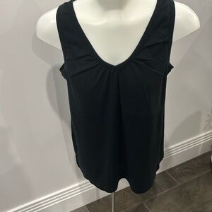 Black V-neck tank top